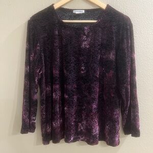 Vintage Laura Ashley Women’s Large Purple Burn Out Velvet Top
